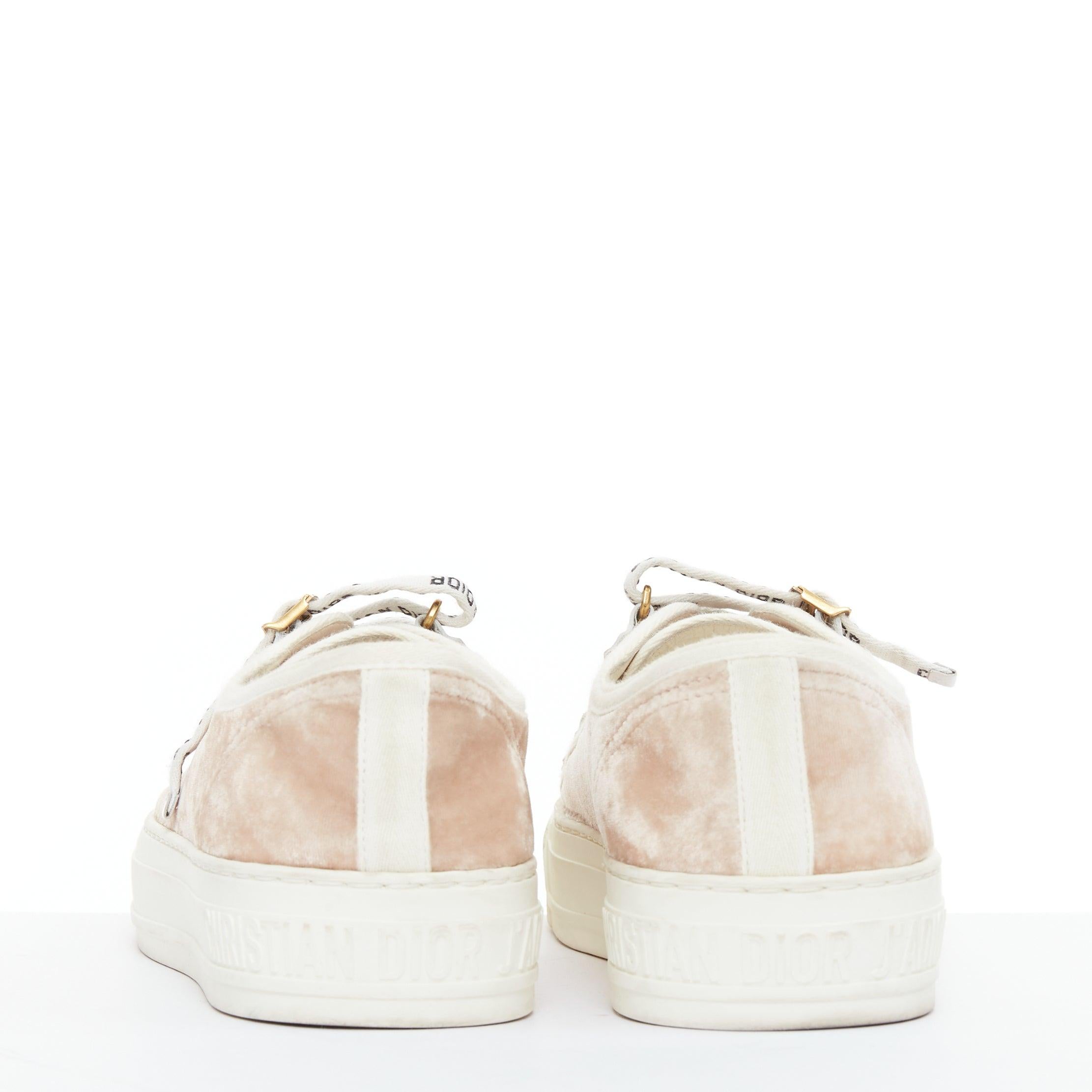 CHRISTIAS DIOR WalknDior in velluto con logo, scarpe da ginnastica basse con piattaforma EU37.5 in vendita 1