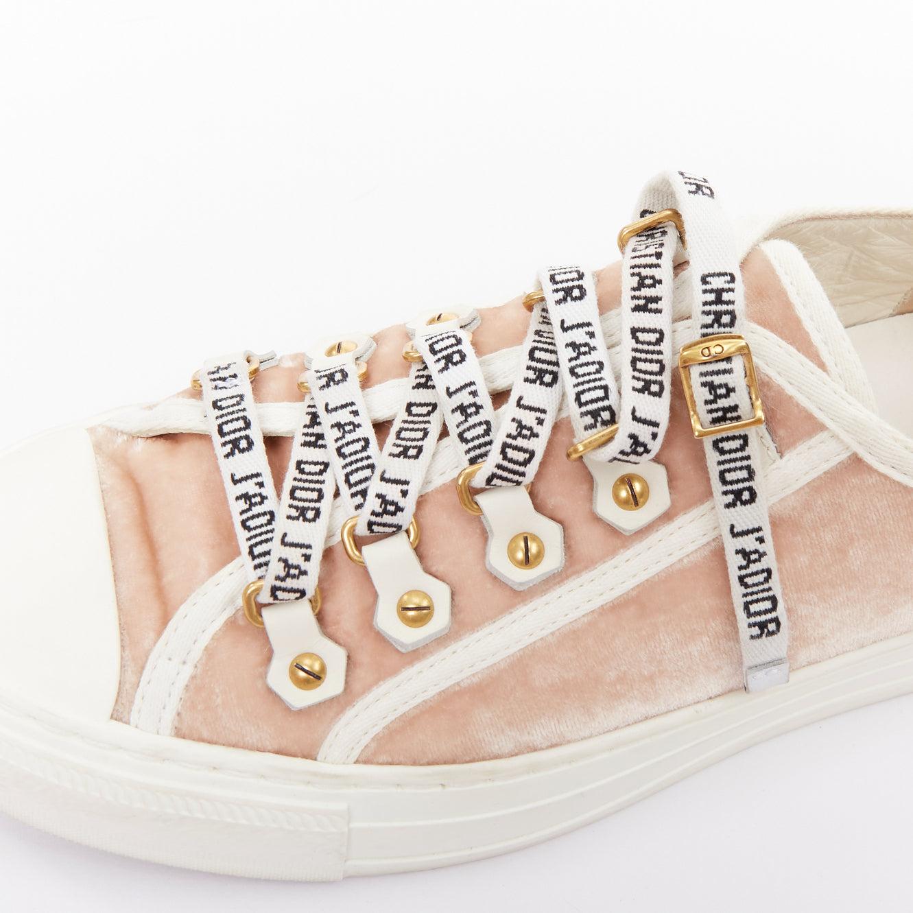 CHRISTIAS DIOR WalknDior in velluto con logo, scarpe da ginnastica basse con piattaforma EU37.5 in vendita 3