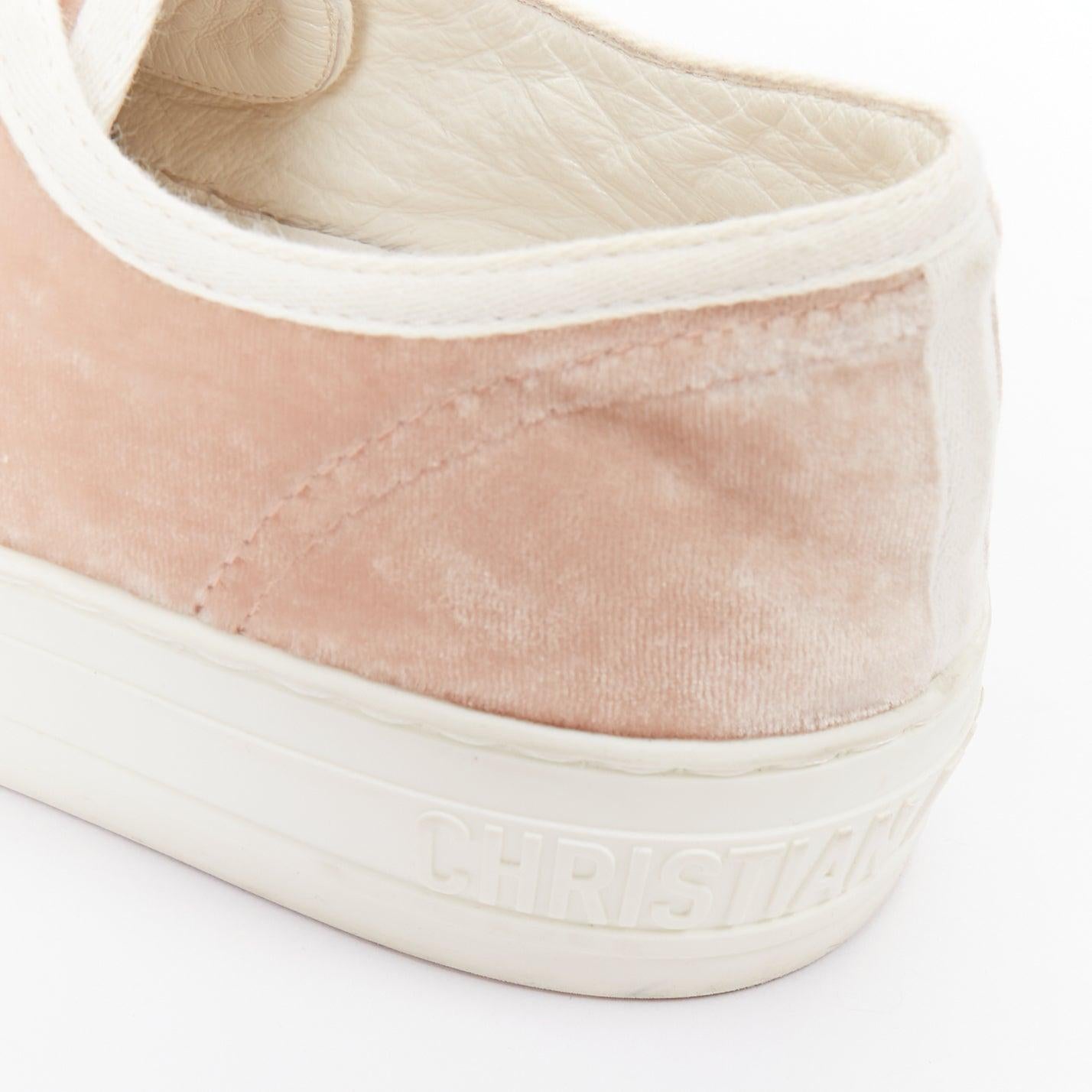 CHRISTIAS DIOR WalknDior in velluto con logo, scarpe da ginnastica basse con piattaforma EU37.5 in vendita 4