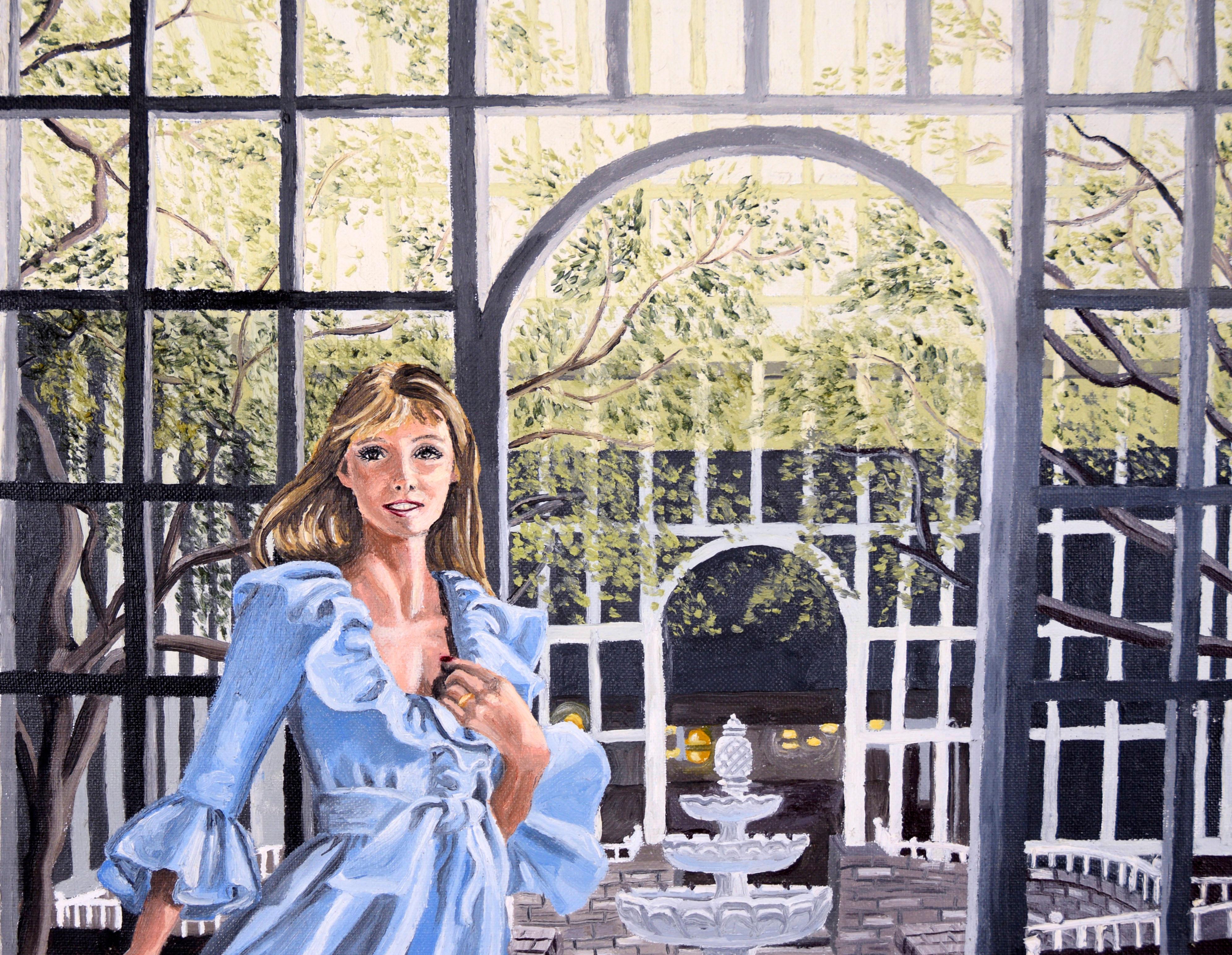 Lady in the Arboretum, Original figuratives Ölgemälde (1980) – Painting von Christie Hartman
