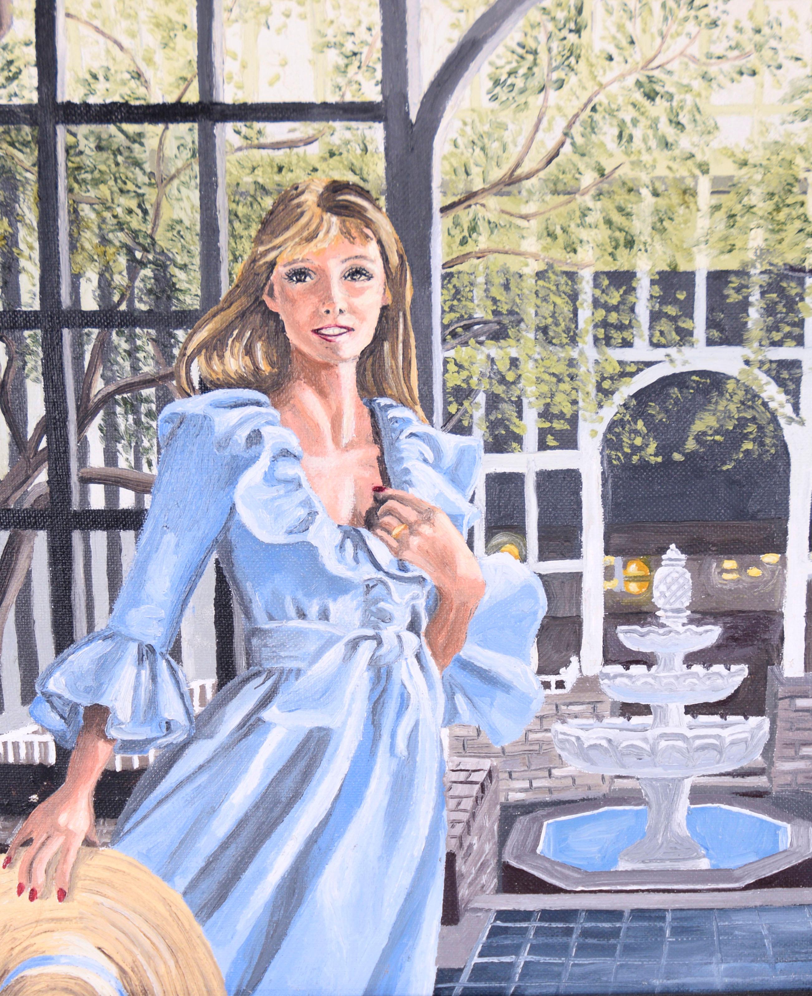 Lady in the Arboretum, Original figuratives Ölgemälde (1980) (Impressionismus), Painting, von Christie Hartman