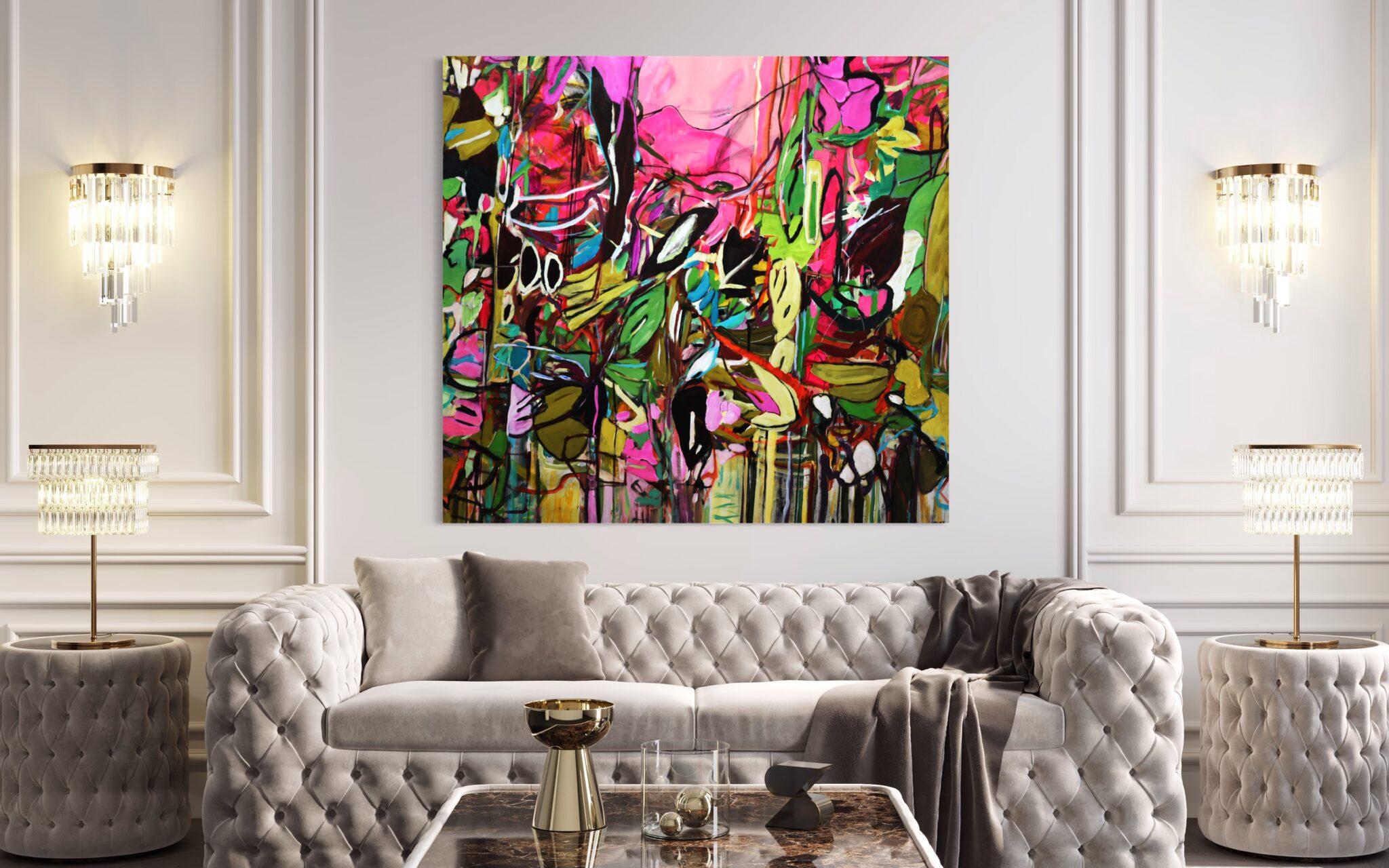 Lola - Abstract Expressionist Painting by Christie Hopkins 