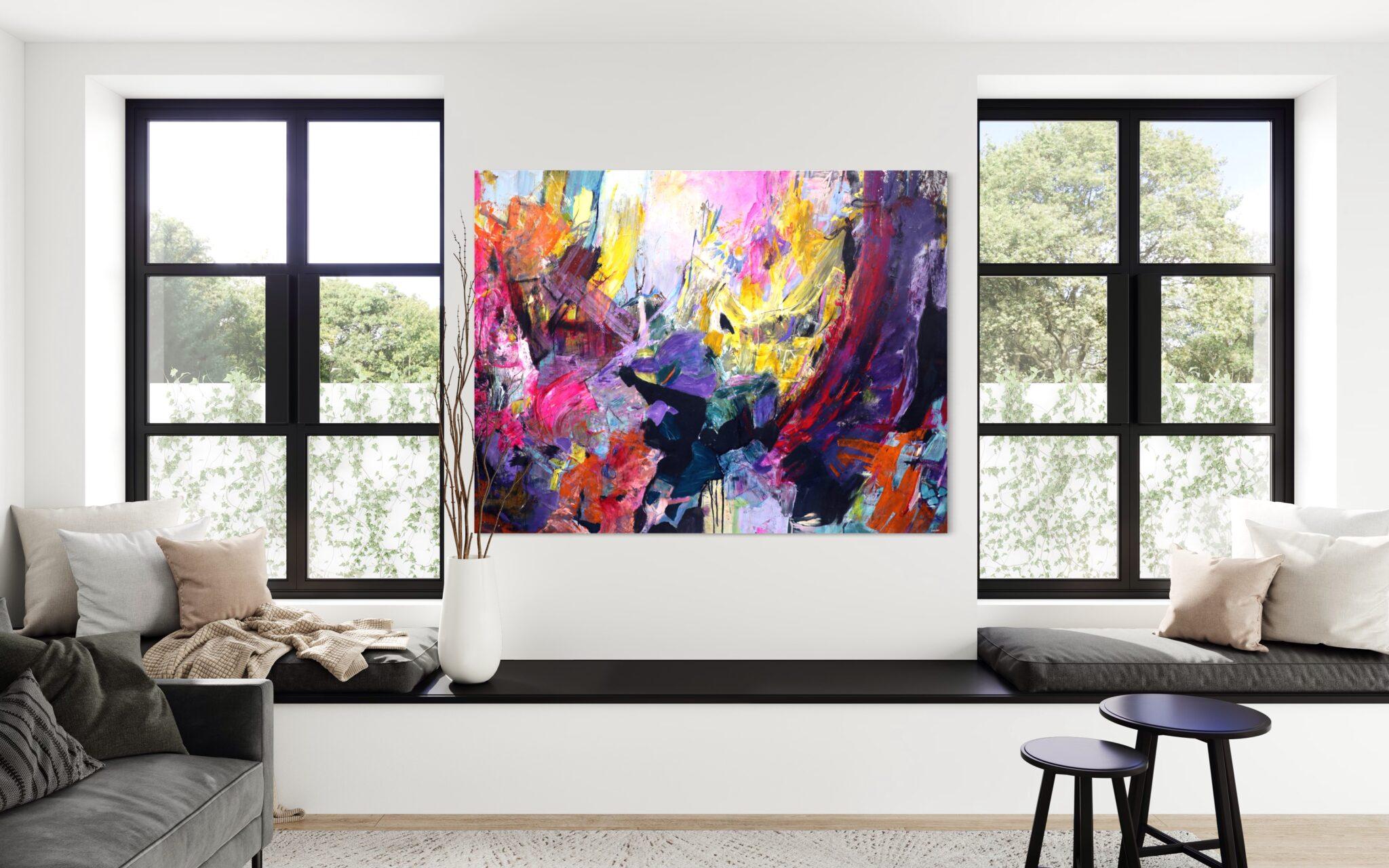 Rising  - Abstract Expressionist Painting by Christie Hopkins 