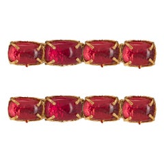 Christie Nicolaides Gold Ana Hair Clip Set in Pink Quartz