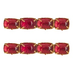 Christie Nicolaides Gold Ana Hair Clip Set in Pink Quartz 