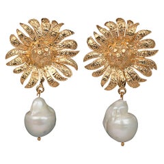 Christie Nicolaides Gold Antonella Earrings in Pearl 