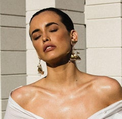 Christie Nicolaides Gold Capitana Earrings in Pearl