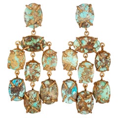 Christie Nicolaides Gold Martina Earrings in Natural Turquoise