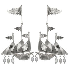 Christie Nicolaides Silver Capitana Earrings in Pearl