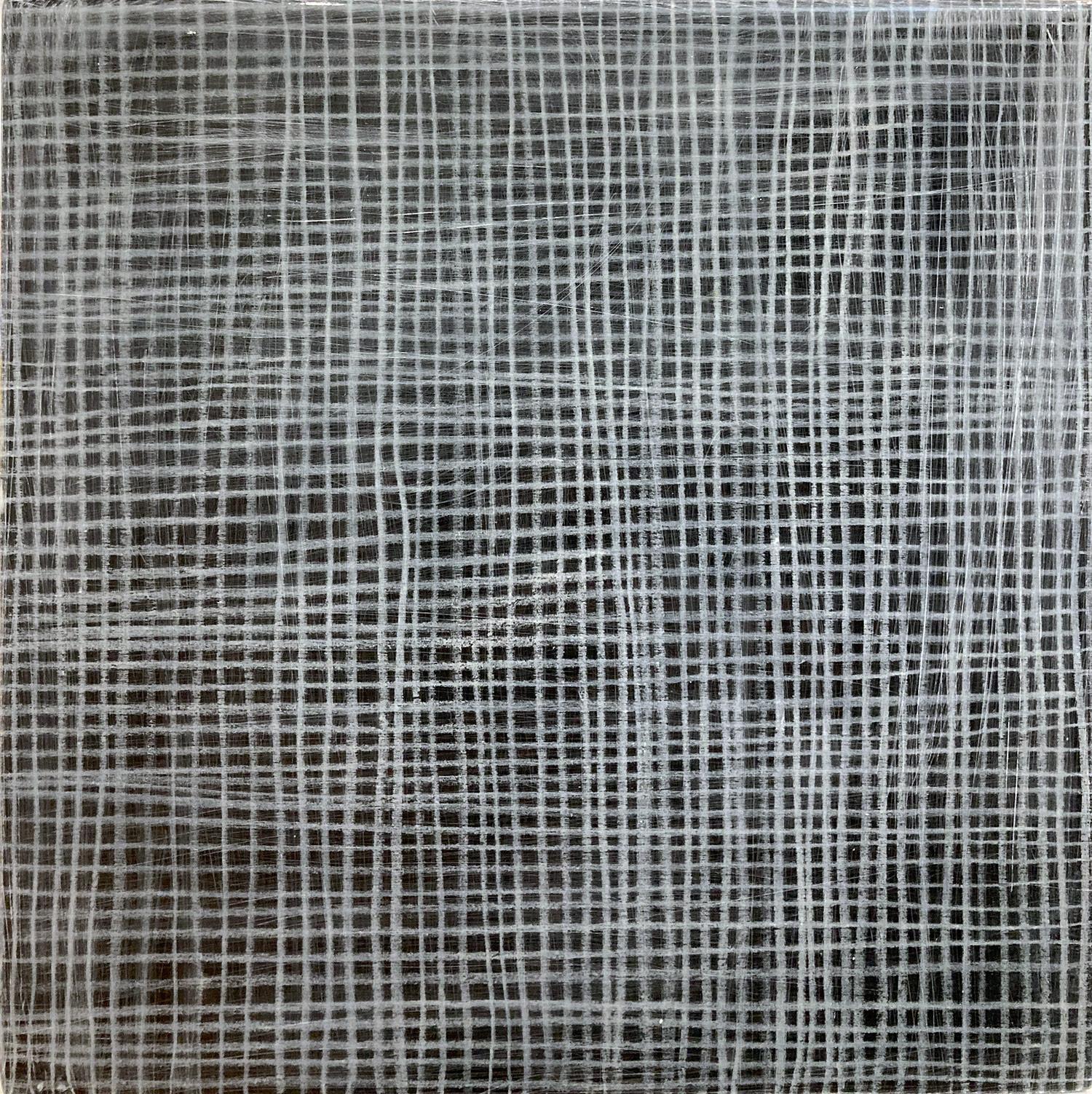 Abstract Painting di Christie Owen - "Elements 3038" Composizione astratta a strati in tecnica mista su pannello di betulla baltica