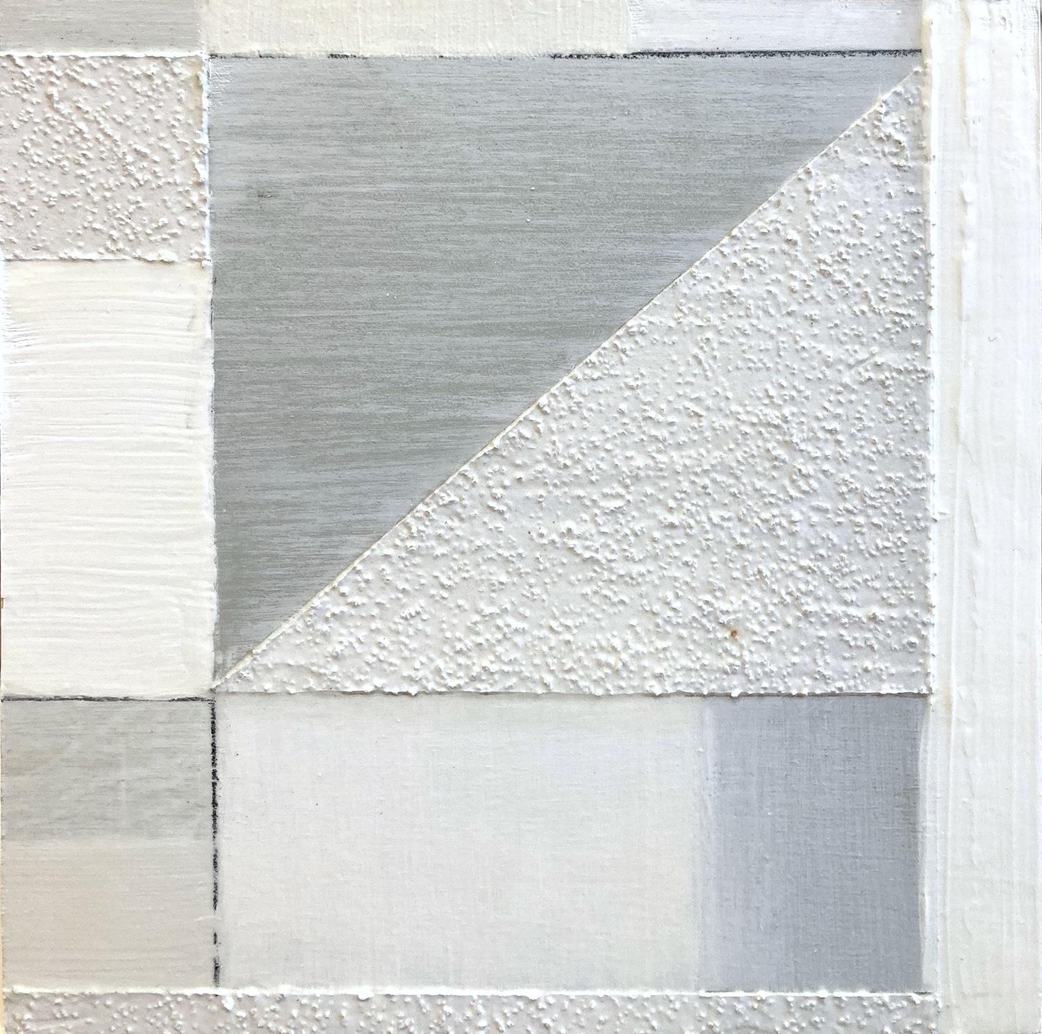Abstract Painting di Christie Owen - "Elements 3069" Composizione astratta a strati in tecnica mista su pannello di betulla baltica