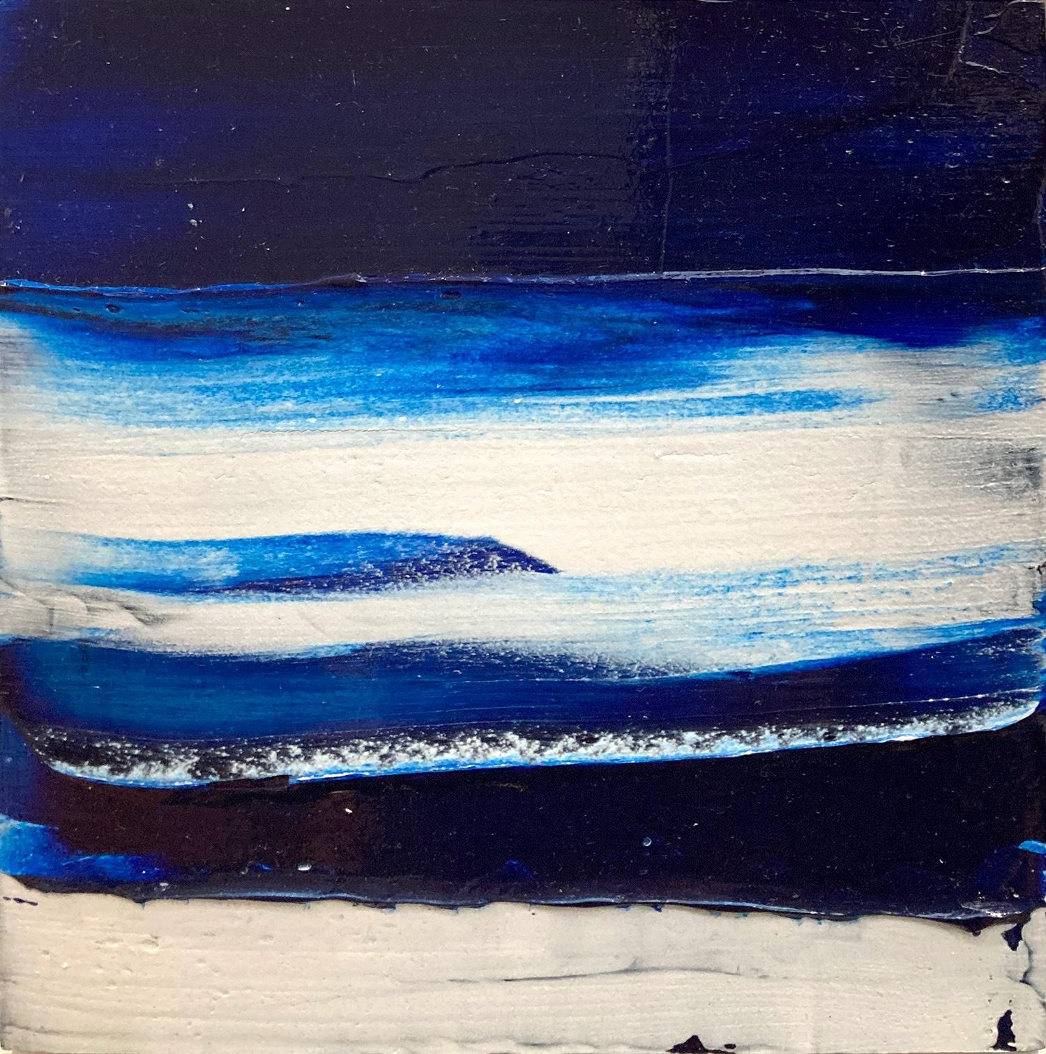 Abstract Painting di Christie Owen - "Elements 3085" Composizione astratta a strati in tecnica mista su pannello di betulla baltica