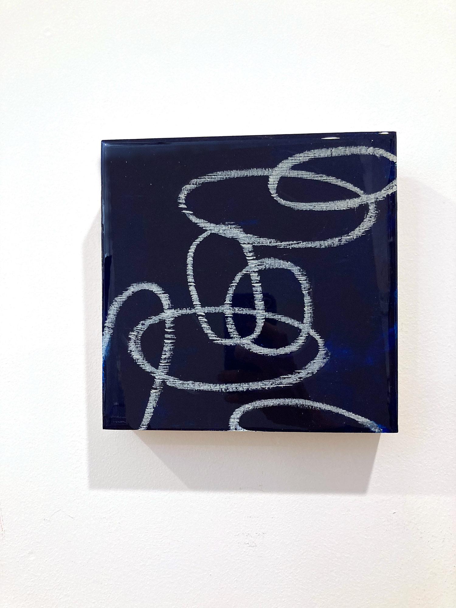 Composition abstraite en couches de médias mixtes sur panneau de bouleau baltique « Elements 3087 » 2