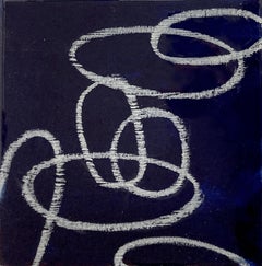 Composition abstraite en couches de médias mixtes sur panneau de bouleau baltique « Elements 3087 »