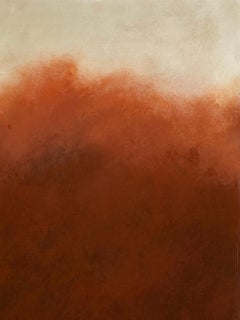"Mystic Cloud" Red Abstract Mixed Media Layered Painting on Baltic Birch Panel