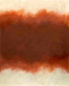 "Mystic Cloud" Red Abstract Mixed Media Layered Painting on Baltic Birch Panel