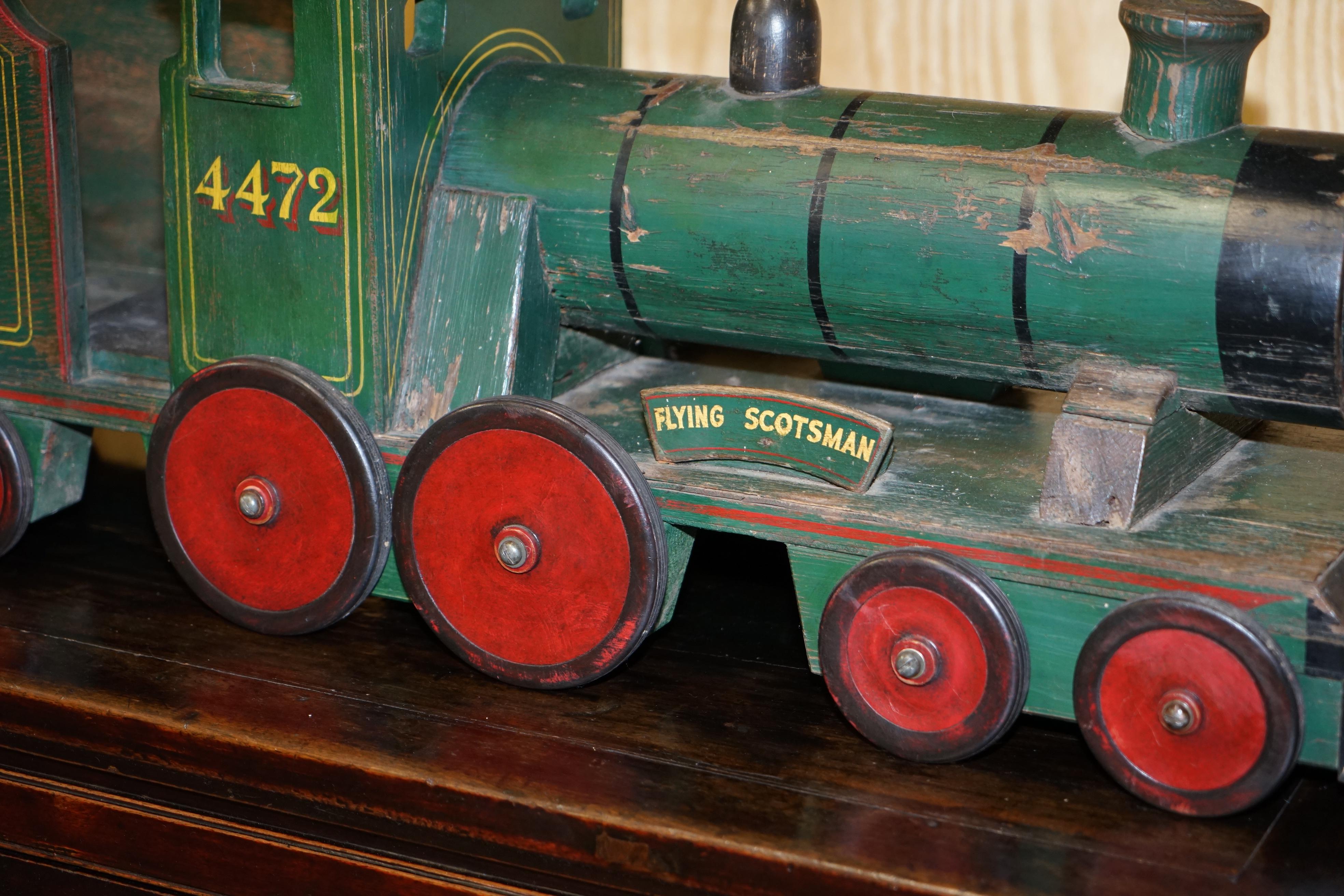 Flying Scotsman Locomotive Train novelty wooden wall clock British Lark Rise 