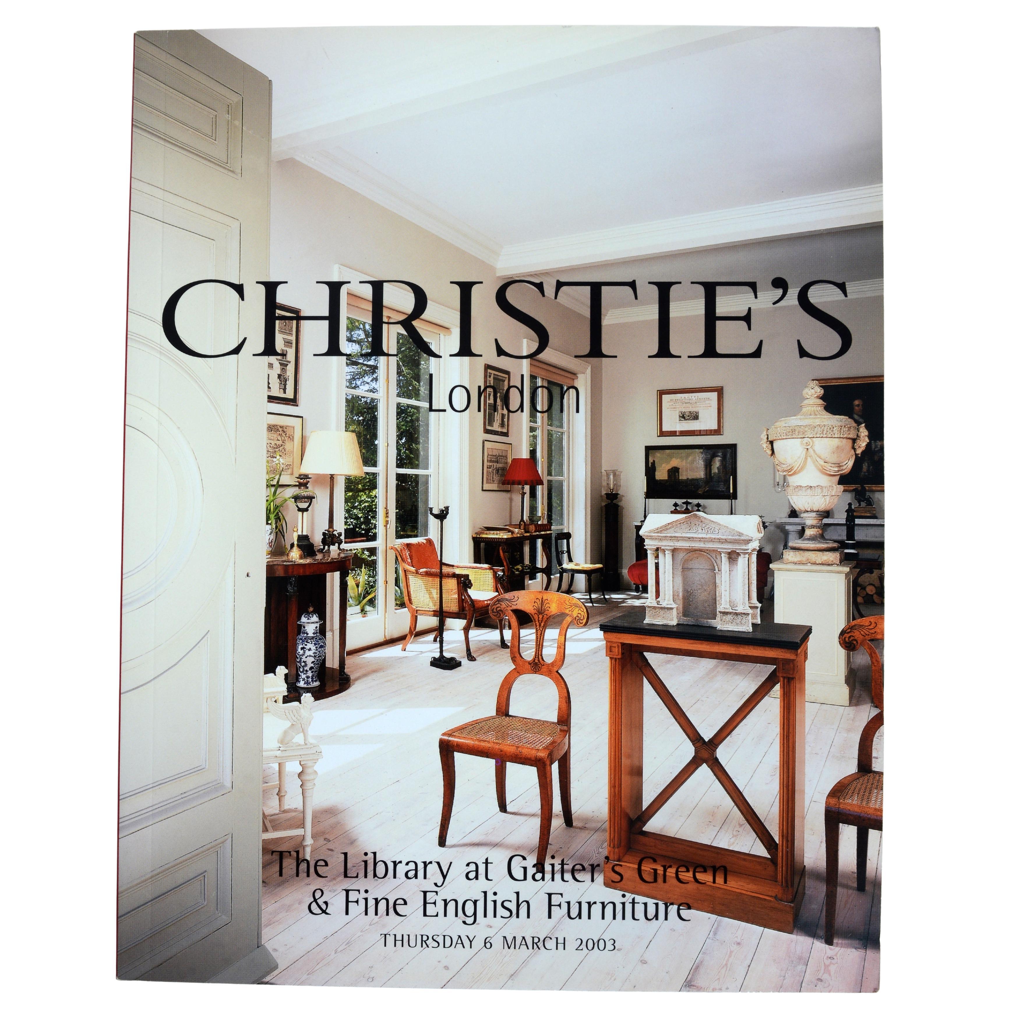 Christies 2003 Bibliothek bei Gaiter's Green, Fine English Furniture, 1st Ed.
