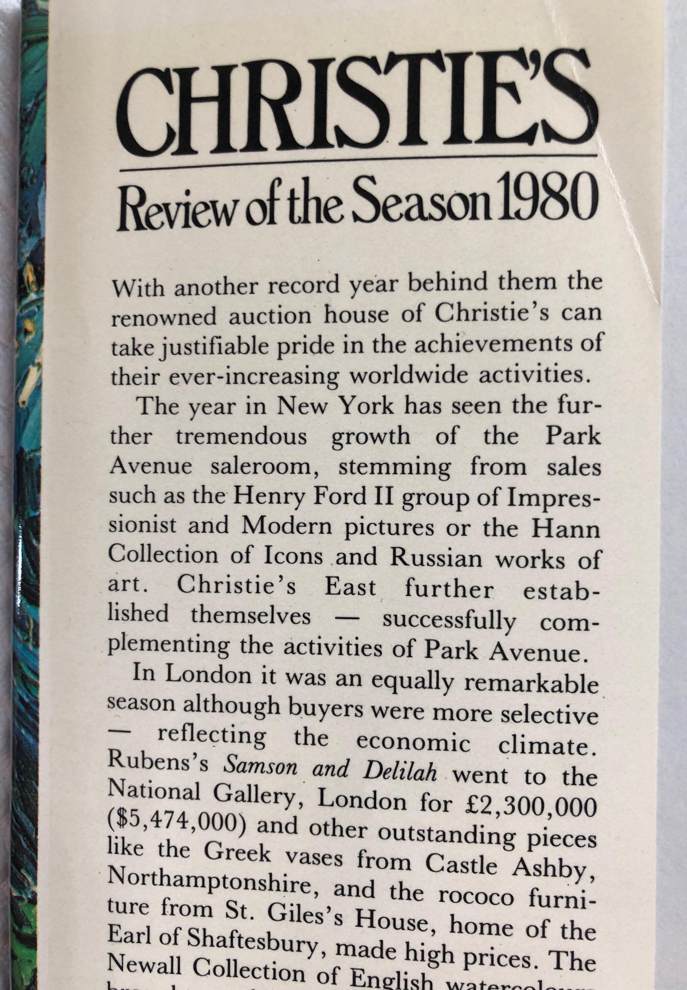 Christies Review of the Season, 1980 
Author:John Herbert 
Publisher:Studio Vista/Christies 
Published on: 1980-01-01.