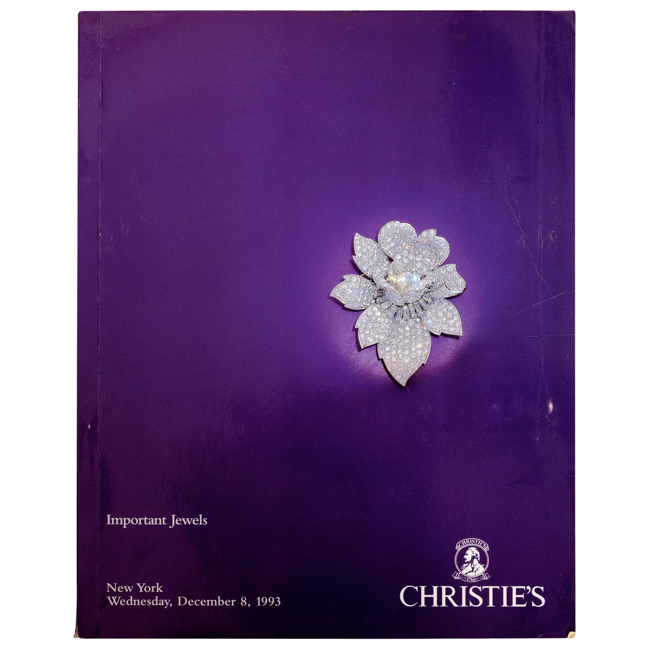 Christie's Auction New York Important Jewels December 8, 1993 #7806