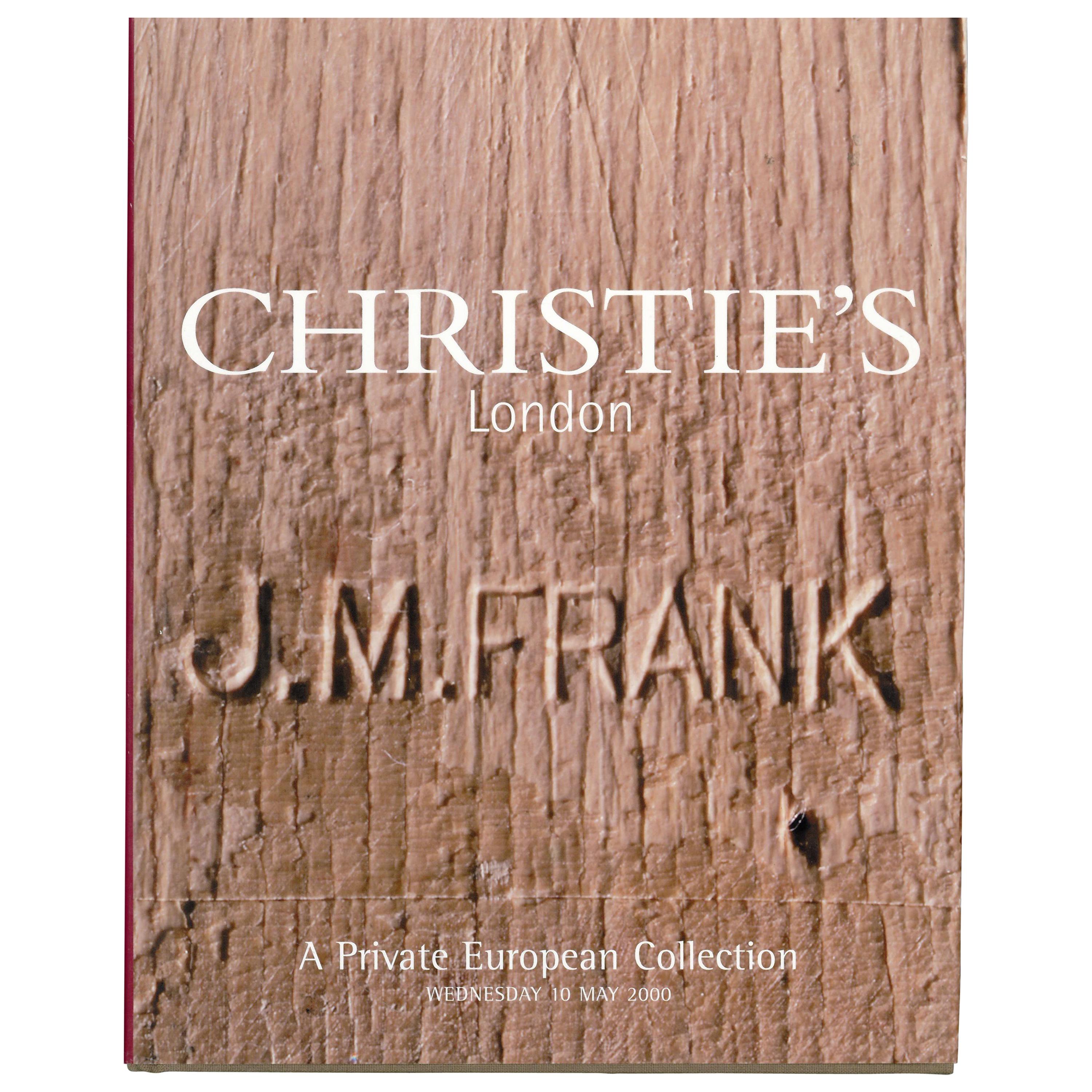 J. M. Frank: A Private European Collection Christie's Catalogue (Book) For Sale