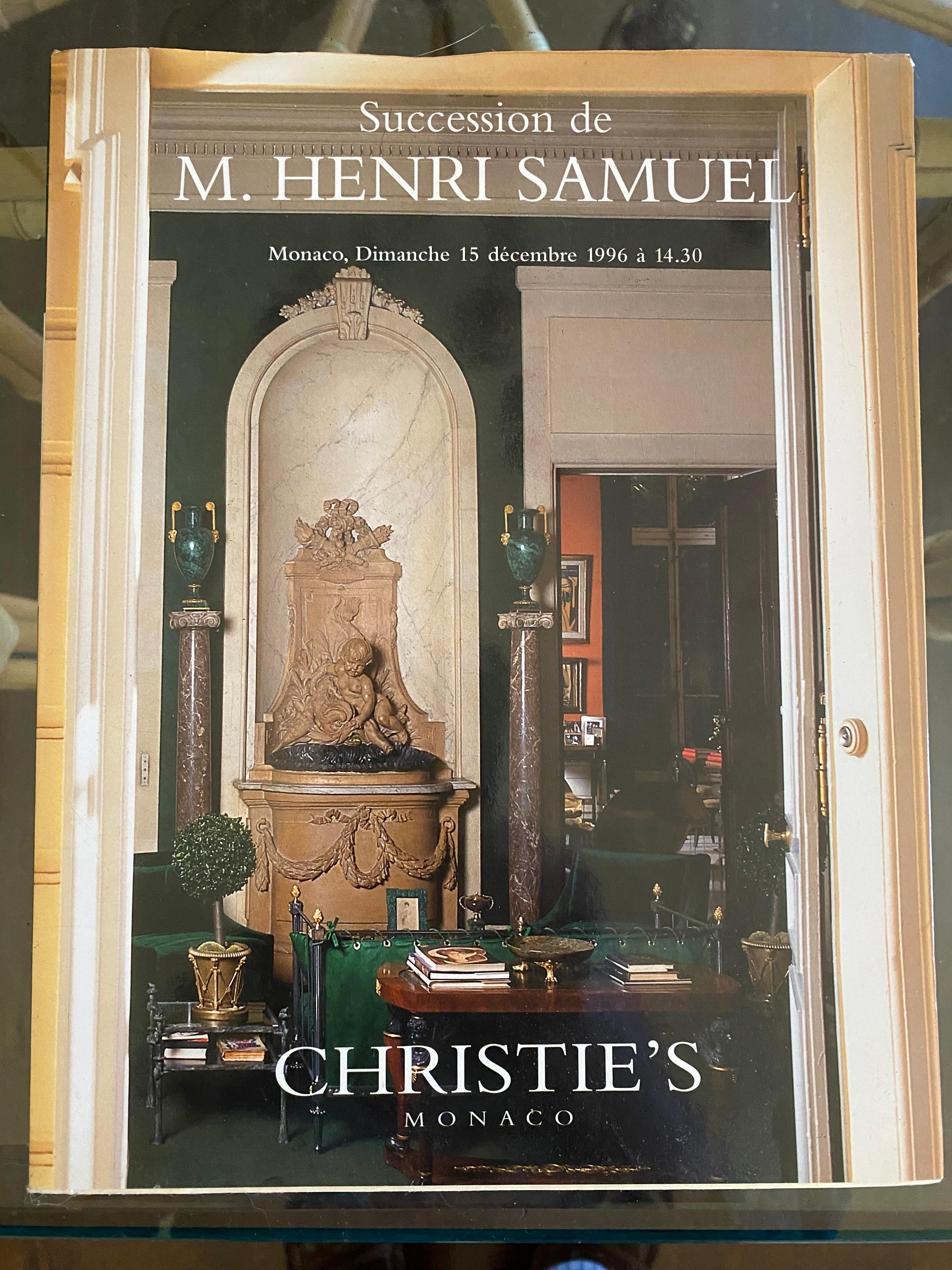 French Christie's Monaco Succession de M. Henri Samuel December 15, 1996 For Sale
