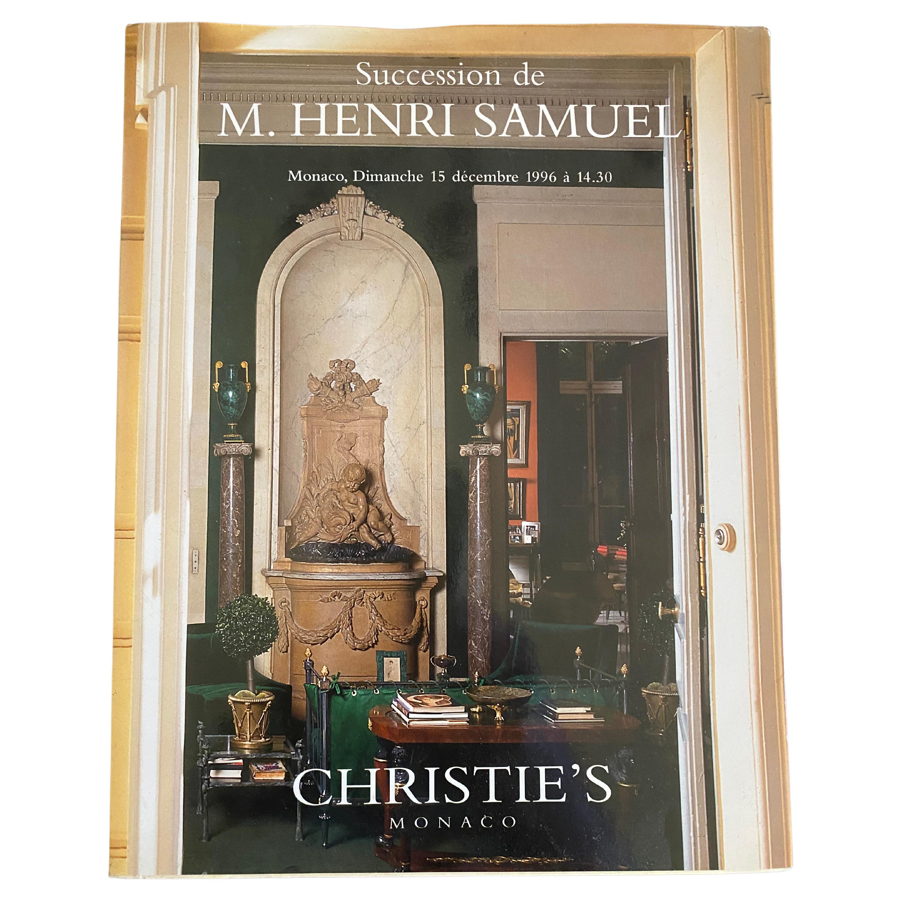 Christie's Monaco Succession de M. Henri Samuel December 15, 1996 For Sale