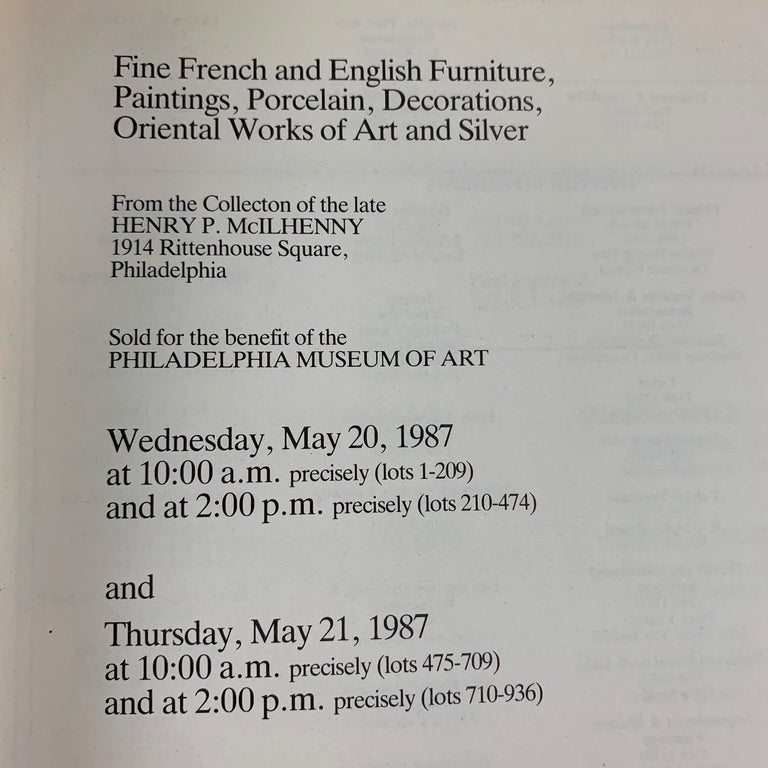 Christie’s NY Auction Catalogue Henry P. McIlhenny Collection