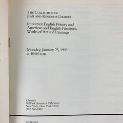 Christie’s NY Auction Catalogue, Jean & Kenneth Chorley Art Collection, 1993