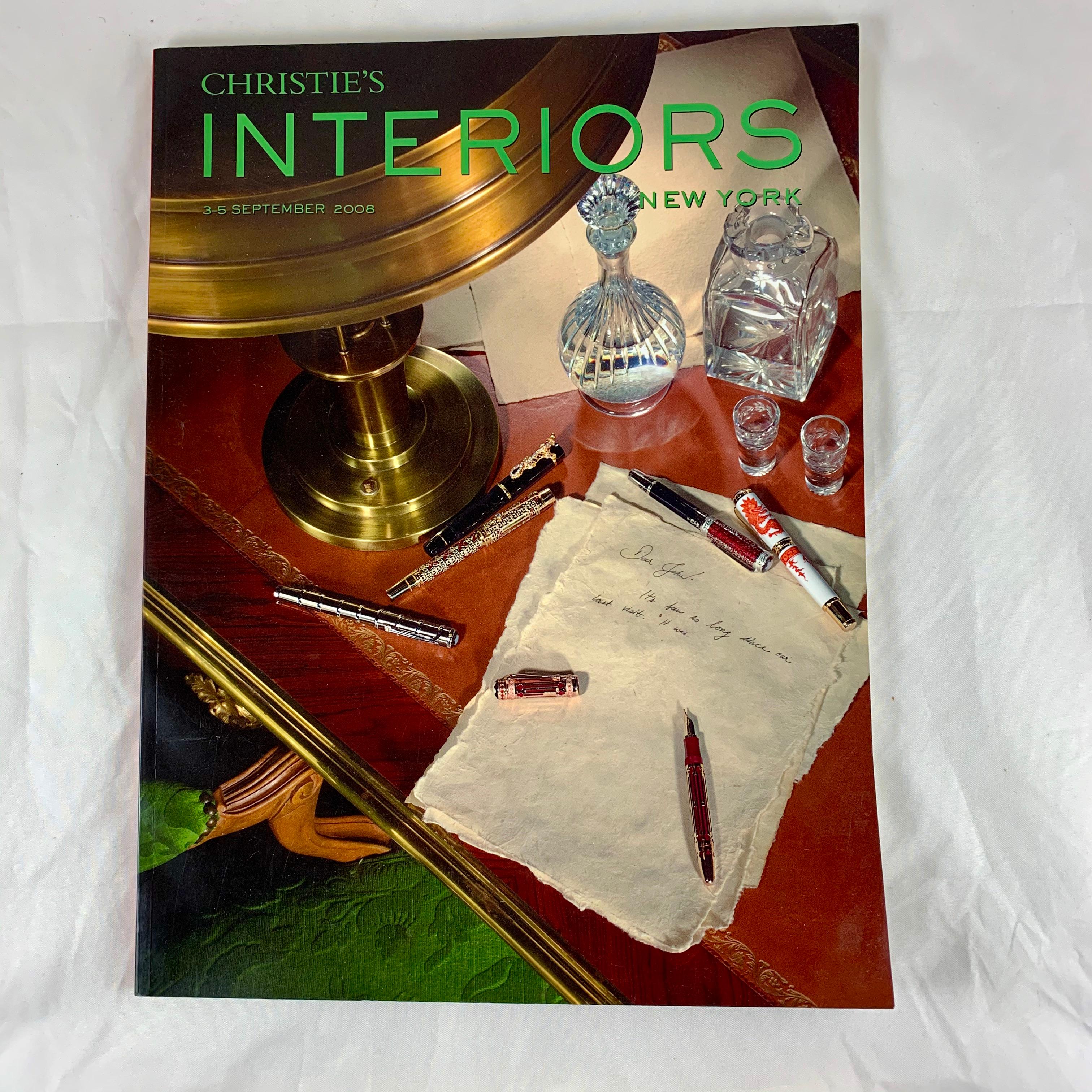 A group of three auction catalogues from the Christie's New York 'Interiors' sales.

The Interior sale catalogues are noted for their in-depth writings and beautiful full-color photography. The featured articles cover Chinese Snuff Bottles,