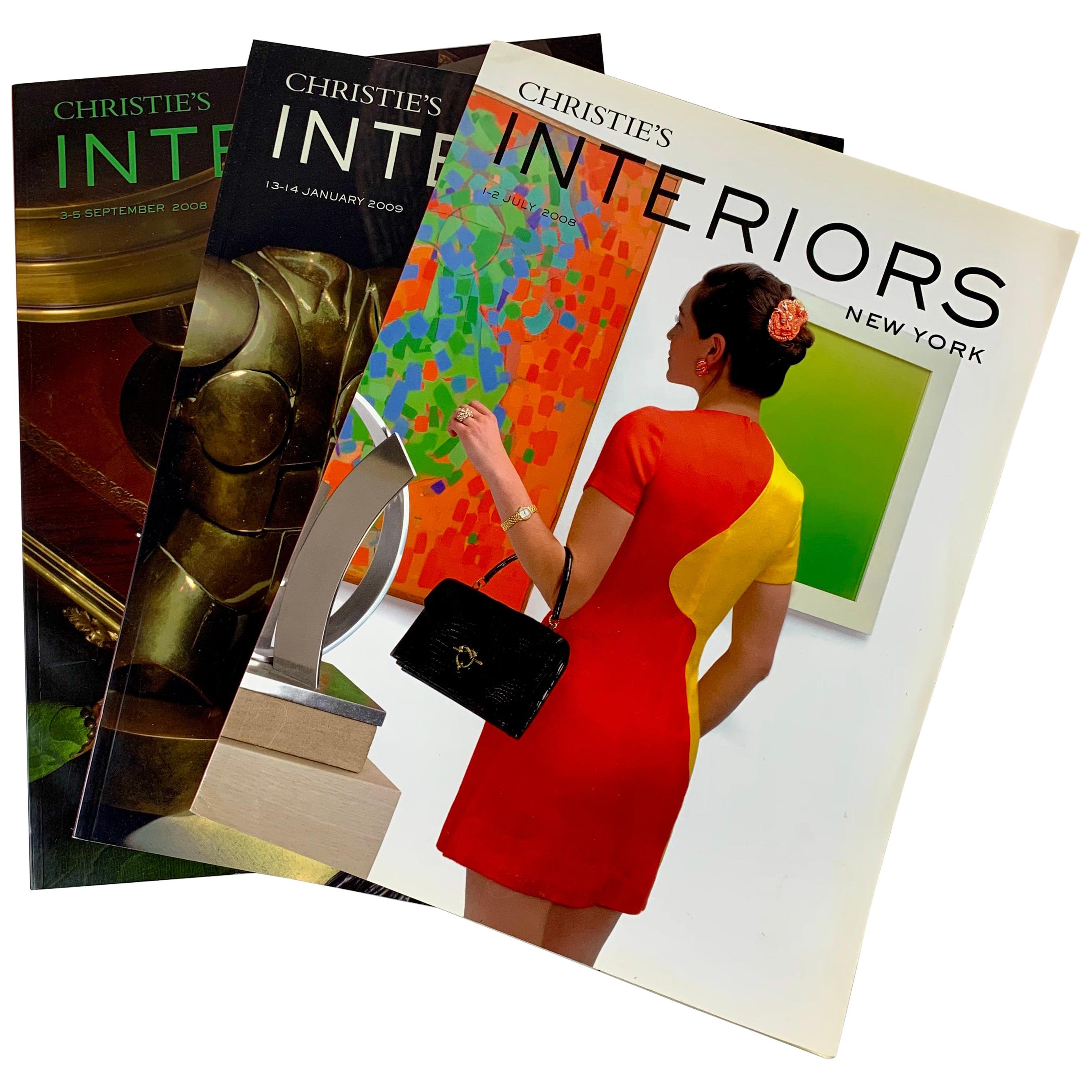 Christie's NY Interiors Auction Catalogues, 2008-2009, Set of Three