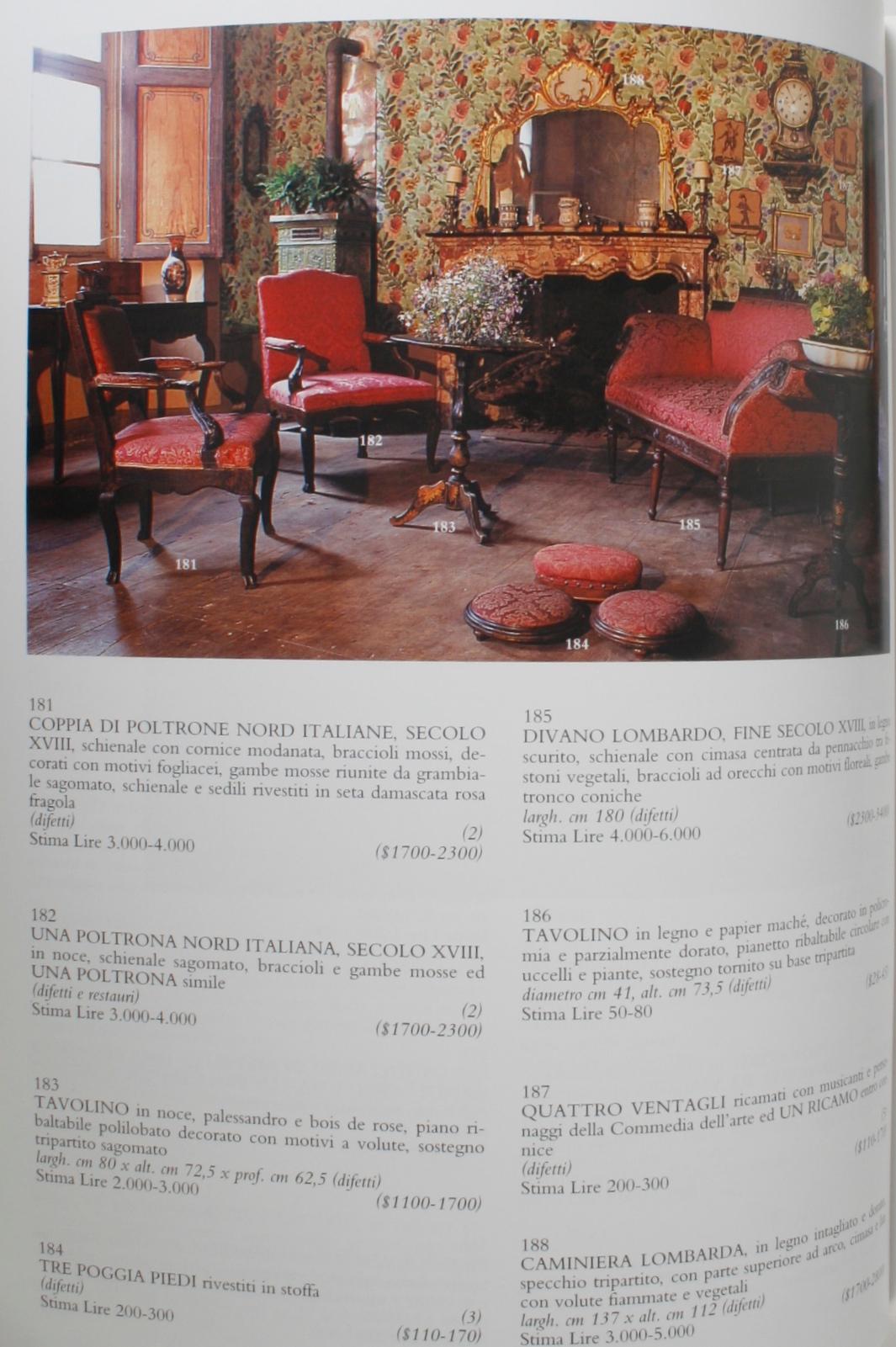 Christie's: Palazzo Dal Pozzo Arredi e Dipinti Dalla, September 1998 In Excellent Condition For Sale In valatie, NY