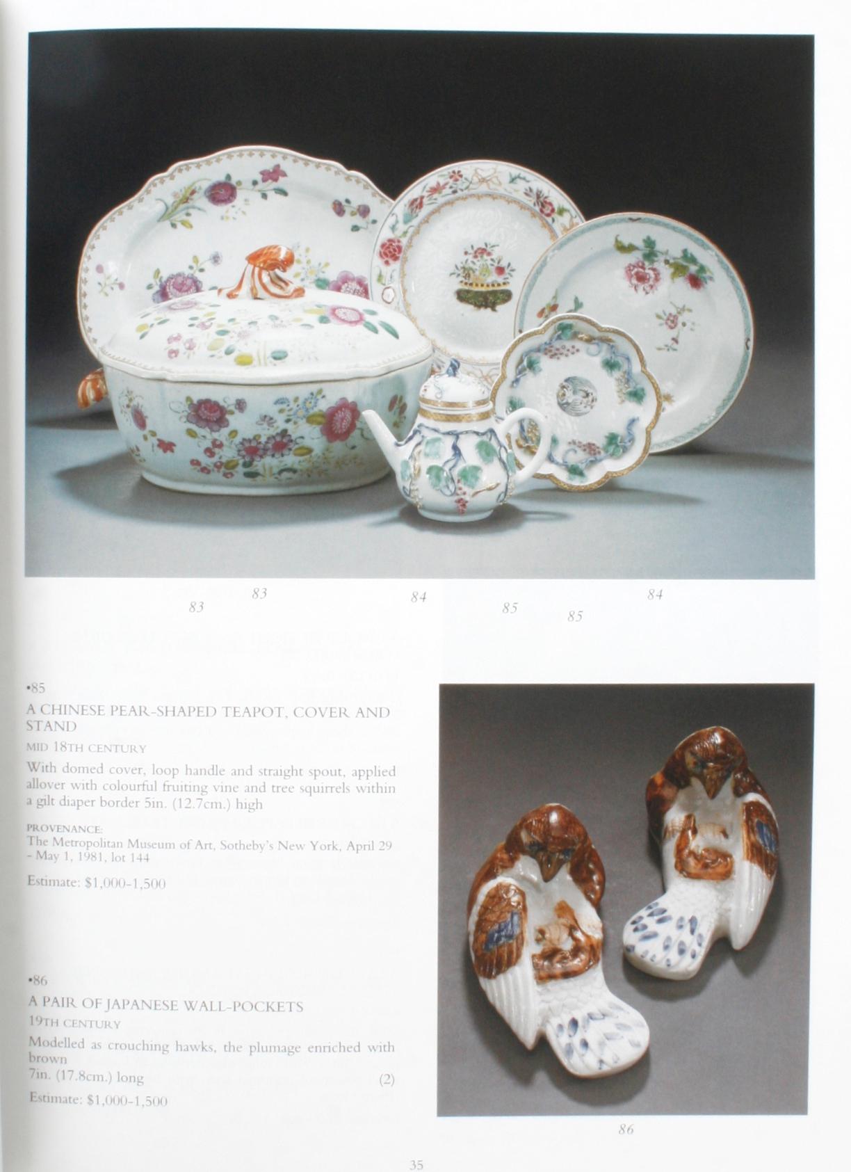 Christie's: Property from the Estate of Marie Creem, October 1996 In Good Condition In valatie, NY