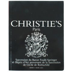 Christie's: Succession Baron Fould-Springer, Succession De Cecile De Rothschild