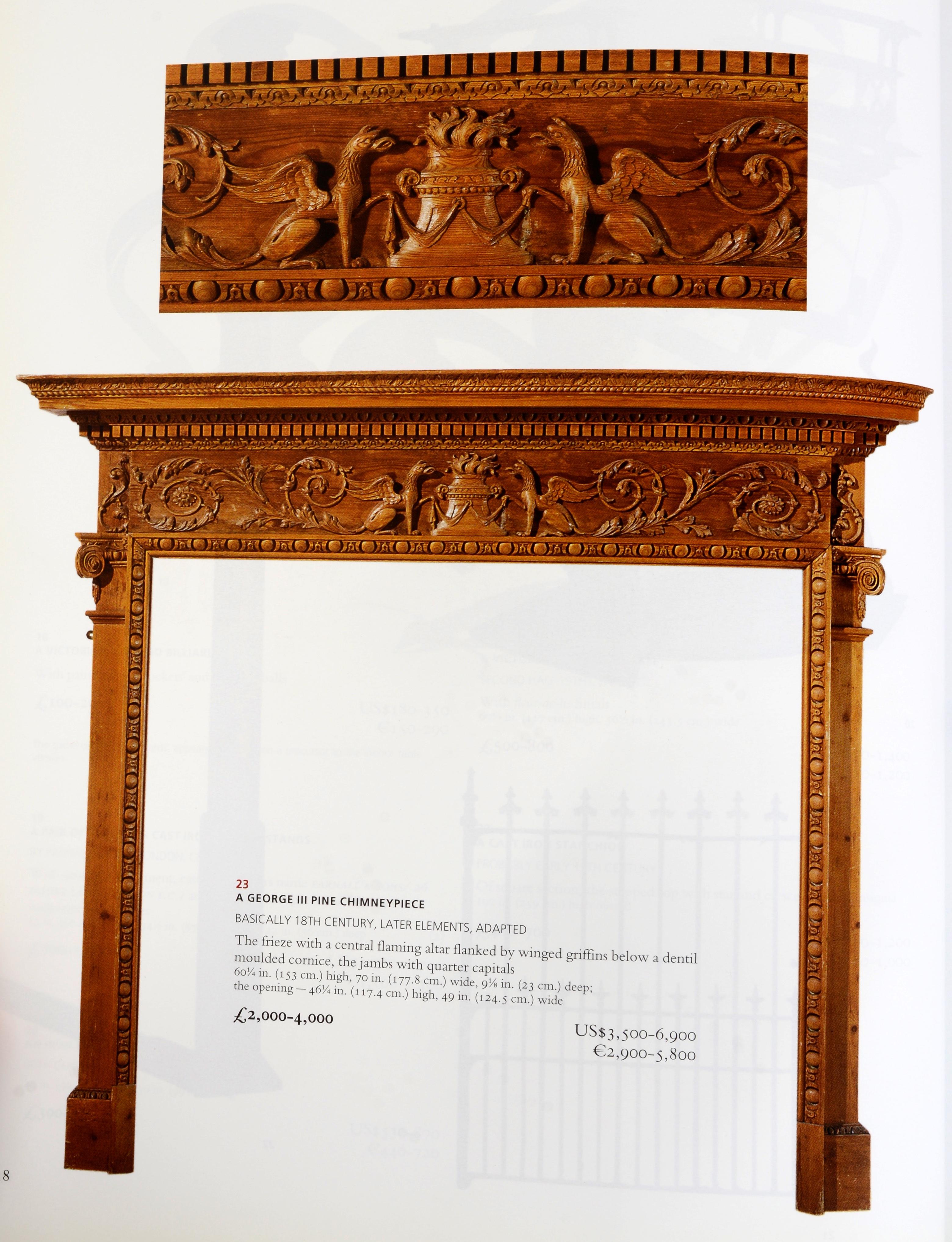 English Christie's the Nigel Bartlett Collection Chimneypieces & Architectural Elements For Sale