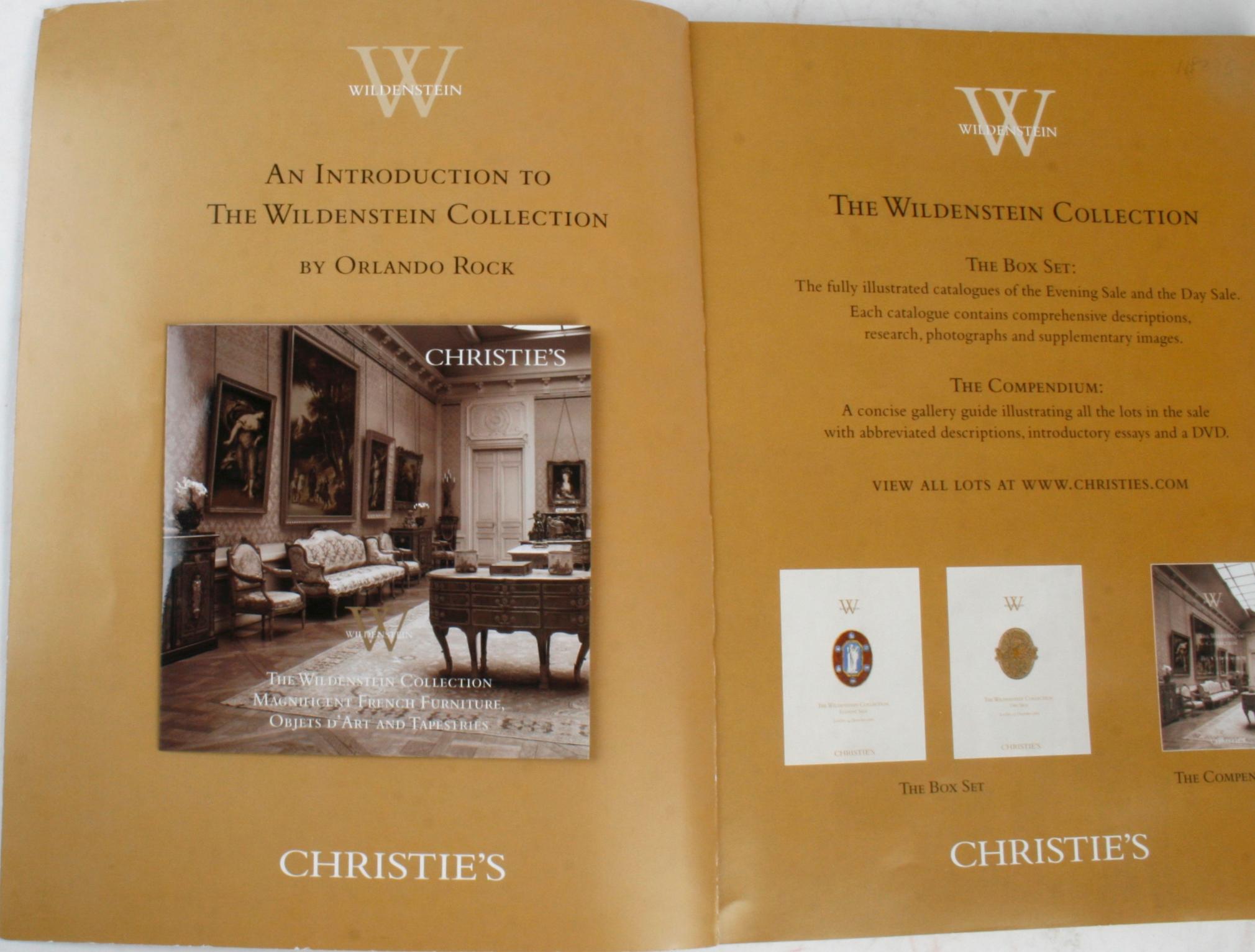 Christie's, The Wildenstein Collection, December 2005. New York: Christie's, 2005. Softcover. 180 pp. The majority of the works were undisturbed since their acquisition up to one hundred years ago at the turn of the 20th century and the collection