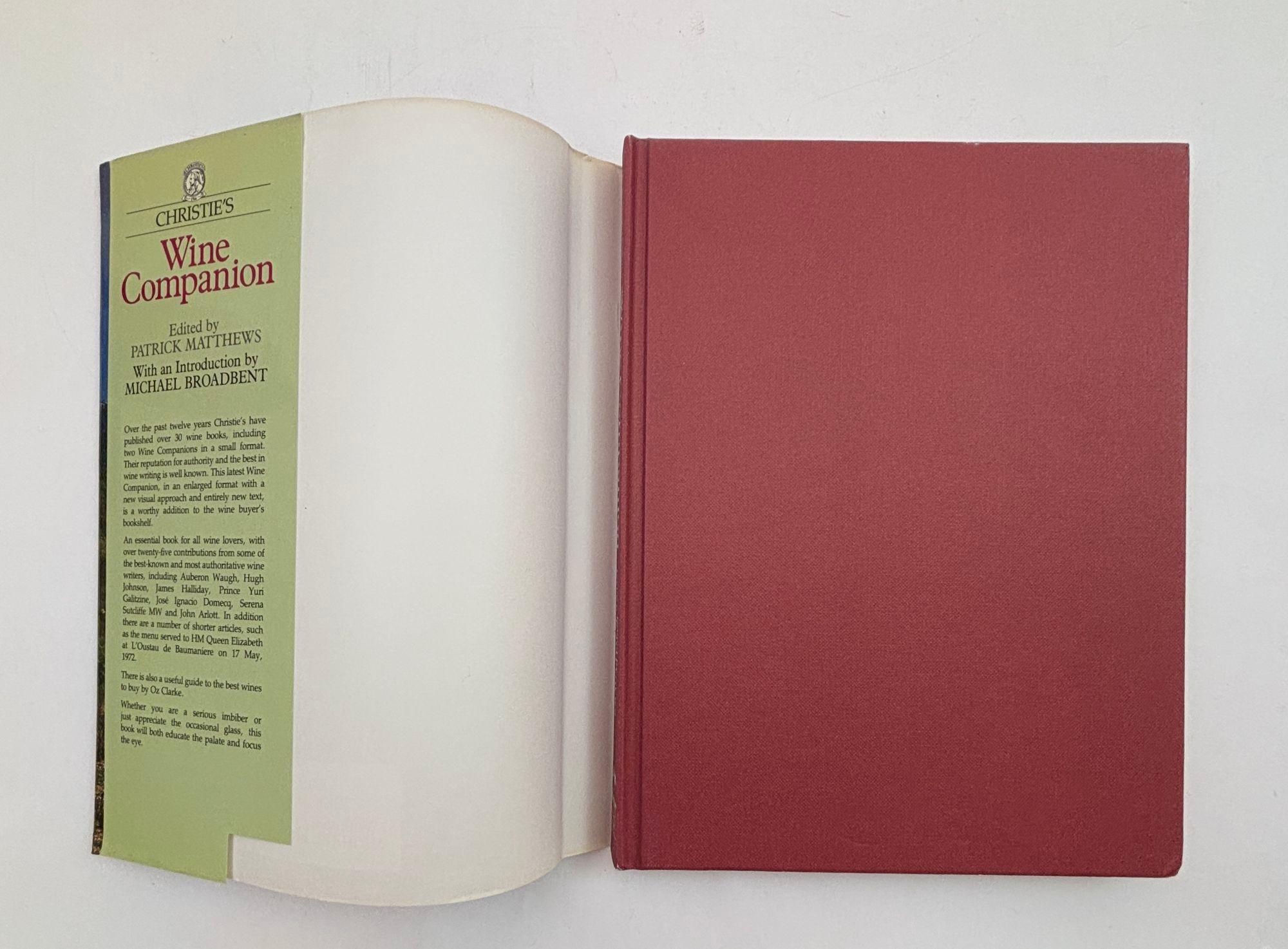Christie's Wine Companion Hardcover by Patrick Matthews 1967 1st Ed. In Good Condition For Sale In North Hollywood, CA