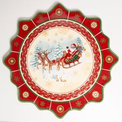 Christimas Decorative Painted Ceramic Plate, Villeroy Boch, France, 2000s
