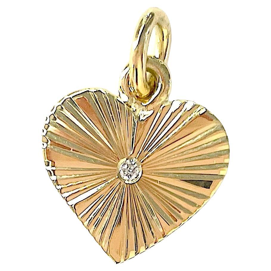 Christina Addison 18kt Gold Edged Heart Charm Pendant with Diamond