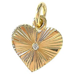 Christina Addison 18kt Gold Edged Heart Charm Pendant with Diamond