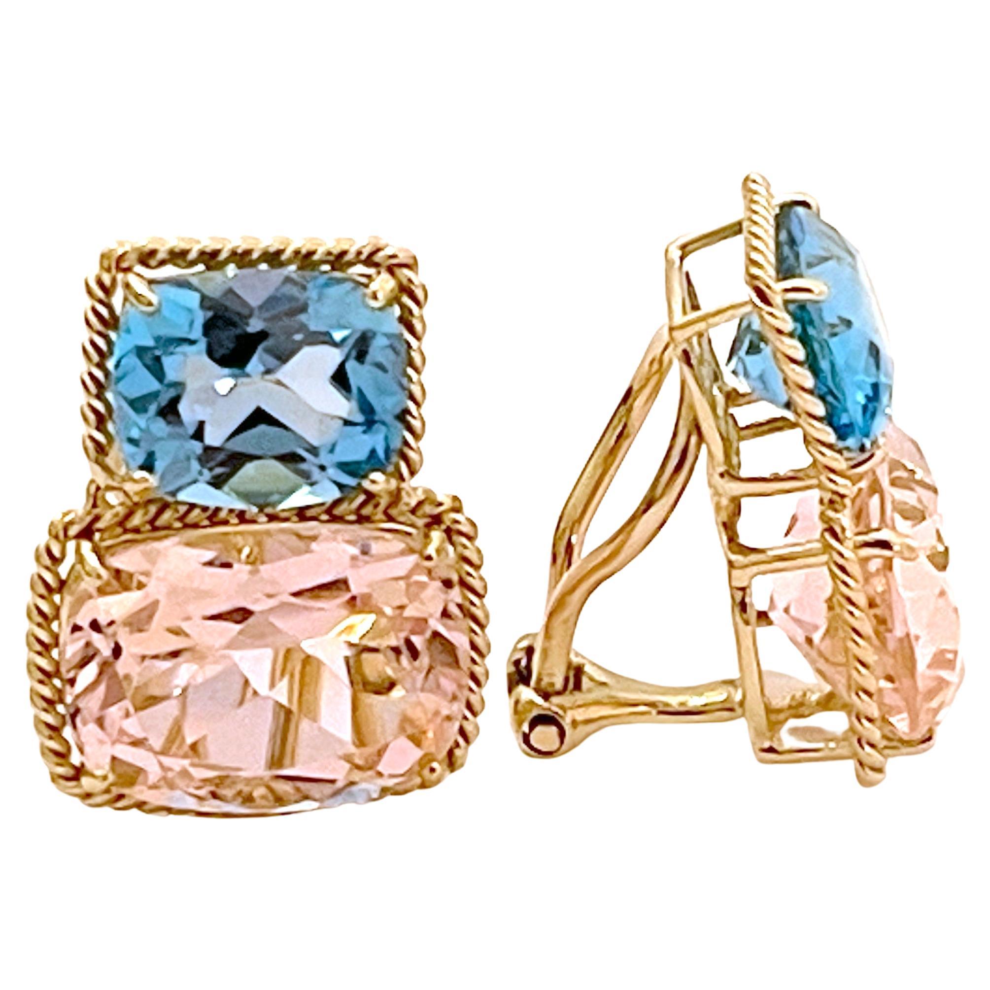 Christina Addison bespoke Rope Twist Border Earrings with Green Quartz In New Condition For Sale In New York, NY