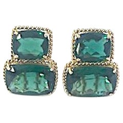 Christina Addison bespoke Rope Twist Border Earrings with Green Quartz