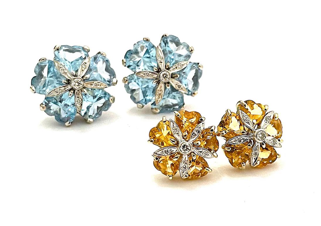 Christina Addison Elegant Multi Shaped Blue Topaz Link Chain For Sale 11