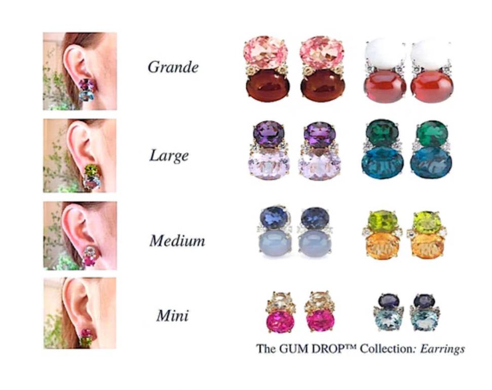 Christina Addison, grandes boucles d'oreilles GUM DROP en améthyste, topaze rose et diamants en vente 2