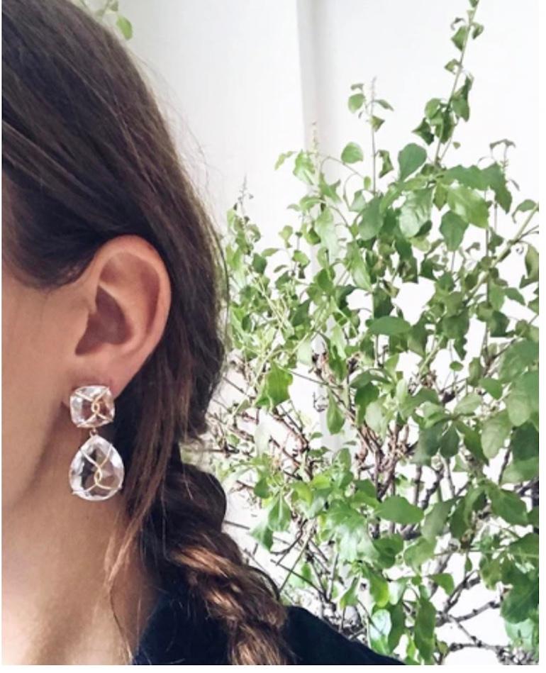Christina Addison Large GUM DROP Earrings with Pink Topaz Blue Topaz Diamonds For Sale 8
