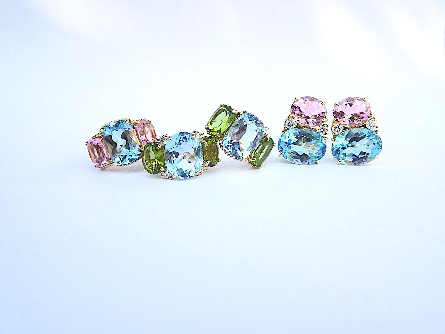 Christina Addison Large GUM DROP Ring with Pink Topaz and Citrine and Diamonds For Sale 7