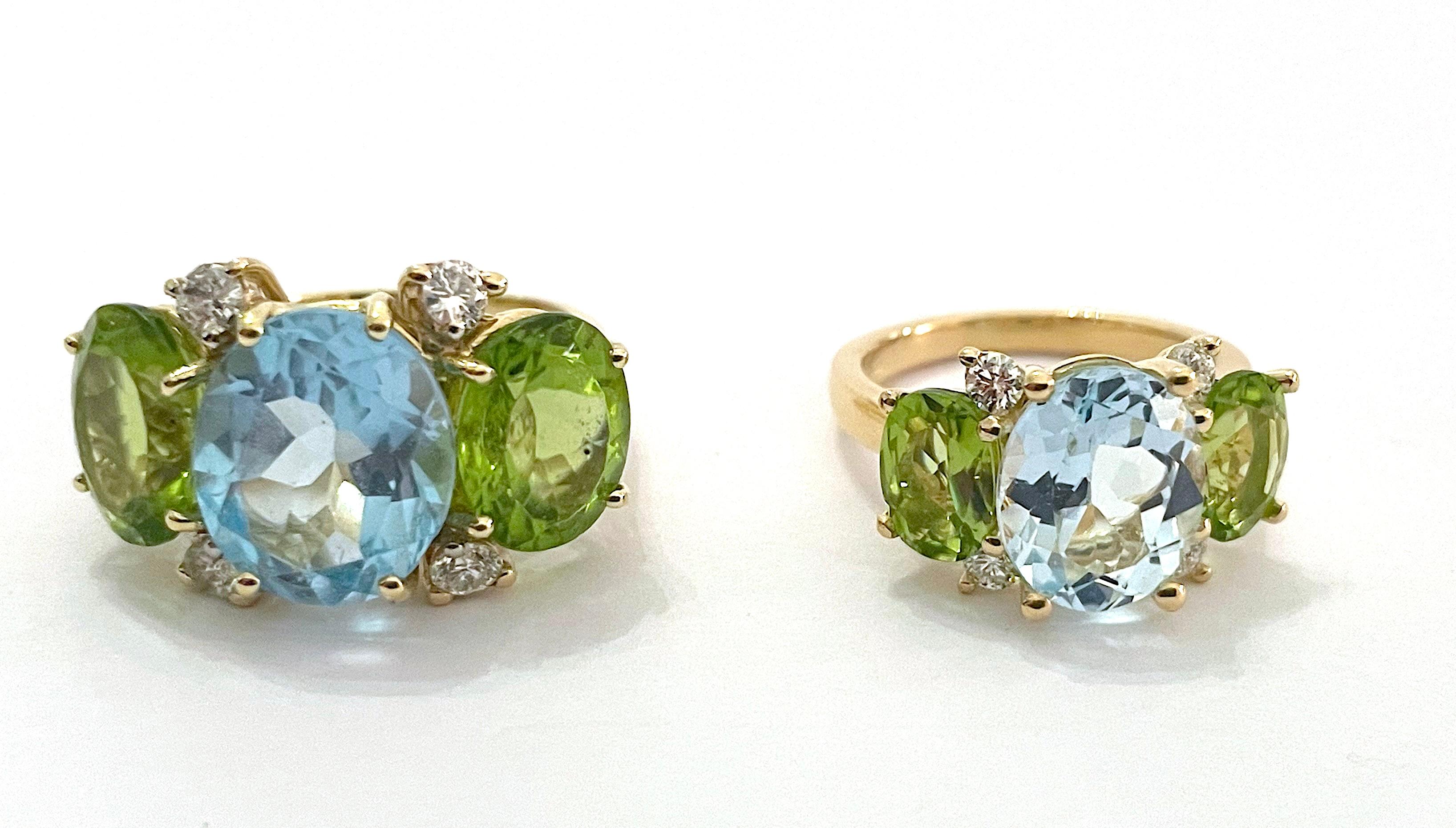 Christina Addison Anillo GOMA MEDIA con Amatista y Iolita y Diamantes en venta 3
