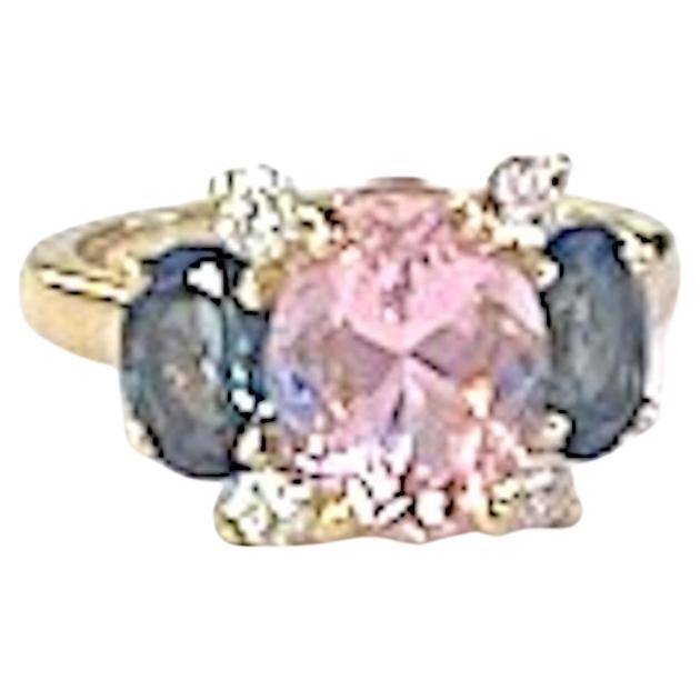 Christina Addison Small Gum Drop Ring with Bright Pink Topaz and Blue Topaz In New Condition For Sale In New York, NY