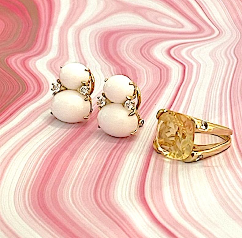 Christina Addison Bague en or jaune avec zircon et mini émeraude en vente 10