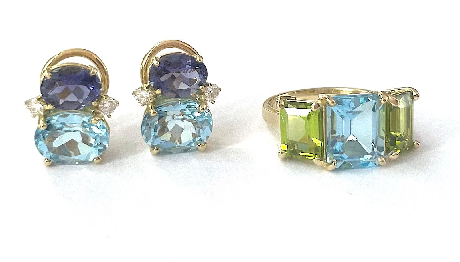 Christina Addison Bague en or jaune avec zircon et mini émeraude en vente 2